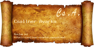 Csallner Avarka névjegykártya